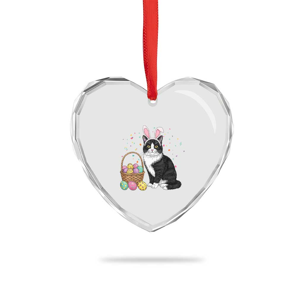 Easter Day Cat Bunny Ears Eggs Graphic Heart Crystal Glass Ornament TS02 Print Your Wear
