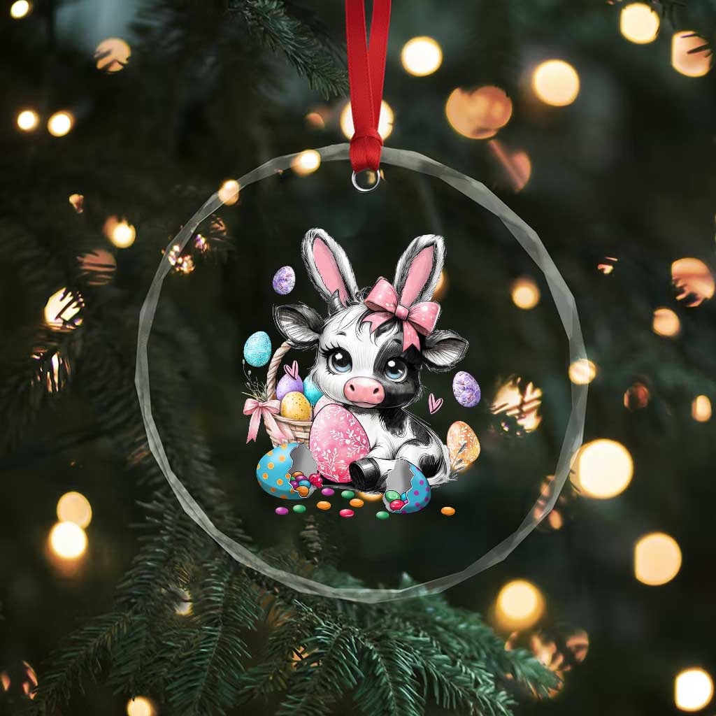 Easter Day Cow Crystal Glass Ornament Cute Cow Bunny Heifer TS10 Print Your Wear