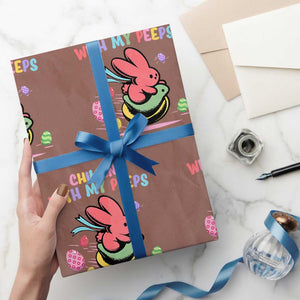 Easter Day Wrapping Paper Roll Chillin With My Peeps Bunnies TS10 Mocha Print Your Wear
