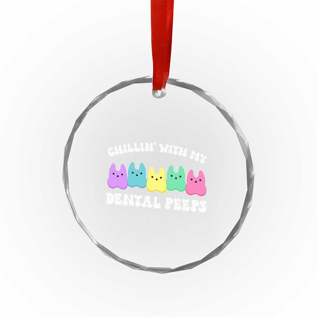 Easter Dental Bunny Crystal Glass Ornament Chilling With My Dental Peeps TS10 Print Your Wear
