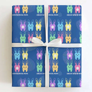 Easter Dentist Wrapping Paper Roll Chilling With My Dental Peeps Bunny TS10 Royal Blue Print Your Wear