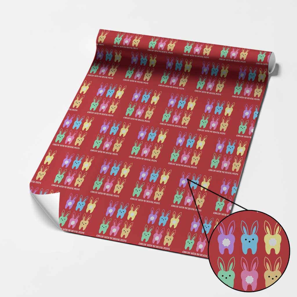 Easter Dentist Wrapping Paper Roll Chilling With My Dental Peeps Bunny TS10 Red Print Your Wear