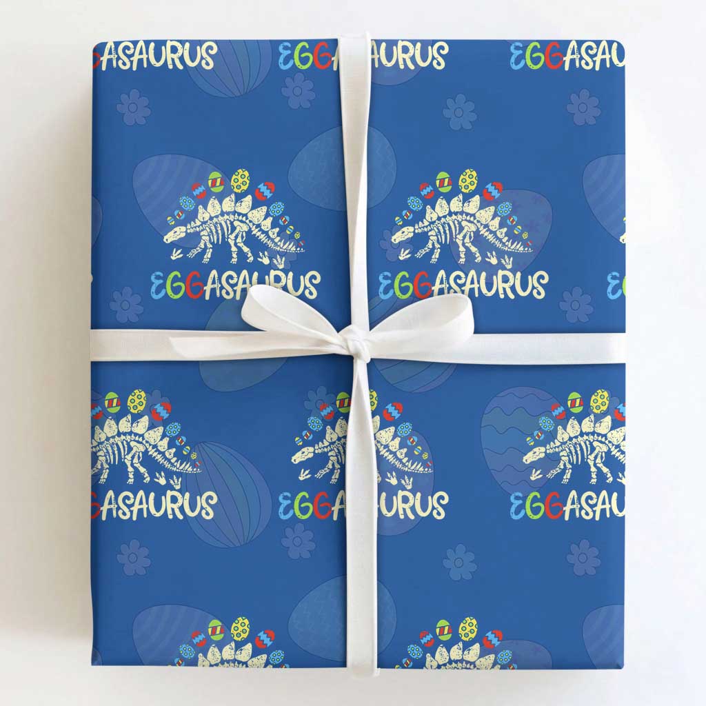 Easter Dinosaur Wrapping Paper Roll Kids Eggasaurus Easter Stegosaurus Dino Toddler Boys TS10 Royal Blue Print Your Wear
