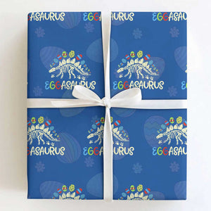 Easter Dinosaur Wrapping Paper Roll Kids Eggasaurus Easter Stegosaurus Dino Toddler Boys TS10 Royal Blue Print Your Wear
