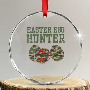 Easter Egg Hunter Crystal Glass Ornament Camo Funny Hunting TS10 Transparent Glass 3'' Circle Print Your Wear