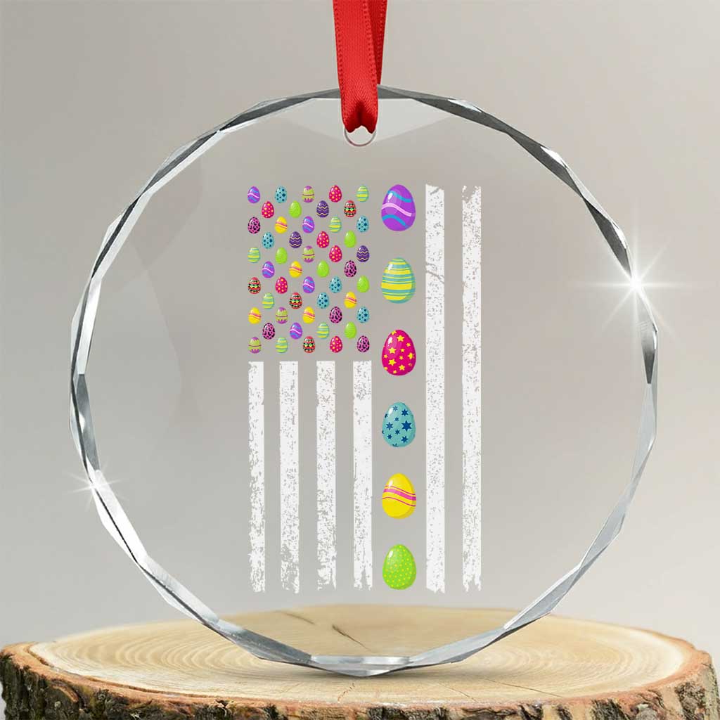 Easter Eggs American Flag Patriotic Crystal Glass Ornament Happy Easter Day TS02 Transparent Glass 3'' Circle Print Your Wear