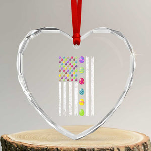Easter Eggs American Flag Patriotic Heart Crystal Glass Ornament Happy Easter Day TS02 Transparent Glass 3'' Heart Print Your Wear