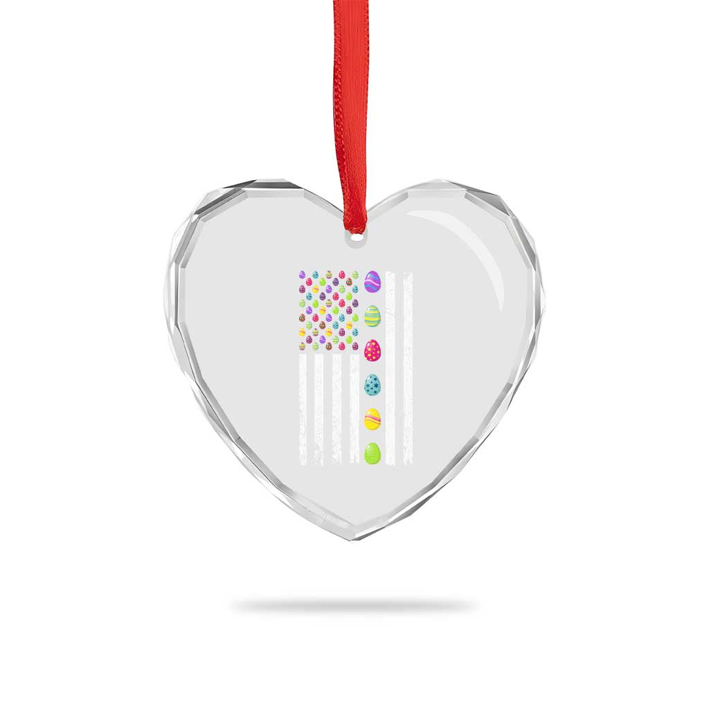 Easter Eggs American Flag Patriotic Heart Crystal Glass Ornament Happy Easter Day TS02 Print Your Wear
