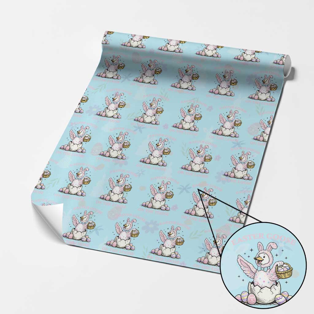 Easter Goose On The Loose Wrapping Paper Roll Funny Easter Egg Hunt Gift TS12 Light Blue Print Your Wear