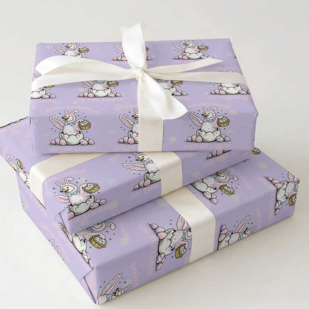 Easter Goose On The Loose Wrapping Paper Roll Funny Easter Egg Hunt Gift TS12 Violet Print Your Wear