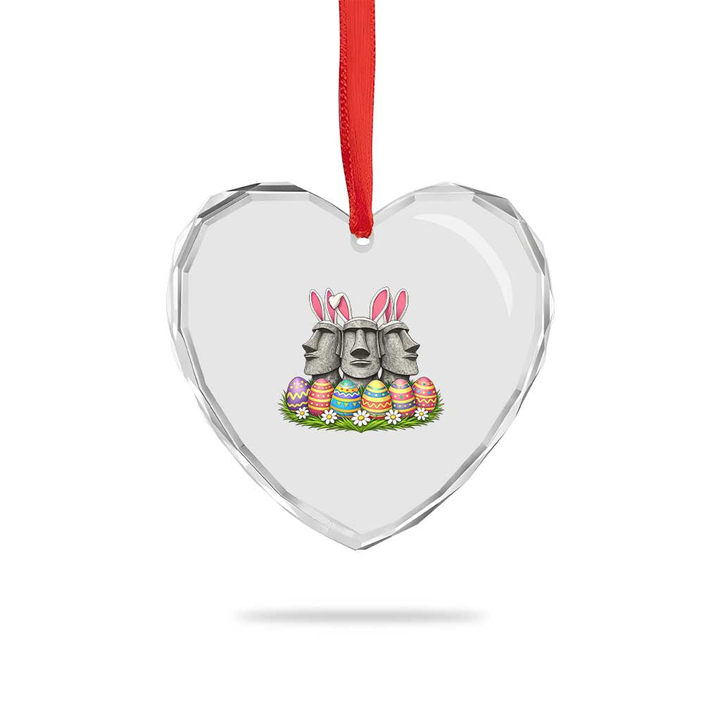 Easter Island Moai Bunny Ears Heart Crystal Glass Ornament Funny Archaeology Gift TS12 Print Your Wear