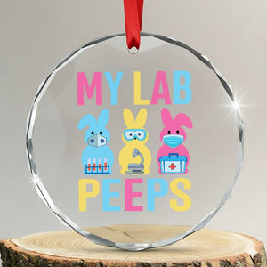 Easter Lab Tech Crystal Glass Ornament Cute Bunny My Lab Peeps TS10 Transparent Glass 3'' Circle Print Your Wear