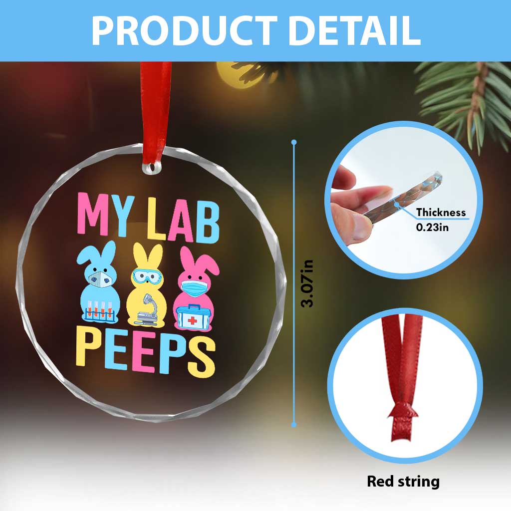Easter Lab Tech Crystal Glass Ornament Cute Bunny My Lab Peeps TS10 Print Your Wear