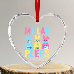 Easter Lab Tech Heart Crystal Glass Ornament Cute Bunny My Lab Peeps TS10 Transparent Glass 3'' Heart Print Your Wear