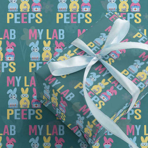 Easter Lab Tech Wrapping Paper Roll Cute Bunny My Lab Peeps TS10 Teal Print Your Wear