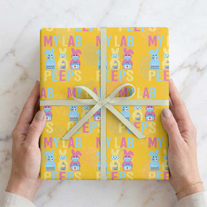 Easter Lab Tech Wrapping Paper Roll Cute Bunny My Lab Peeps TS10 Yellow Print Your Wear