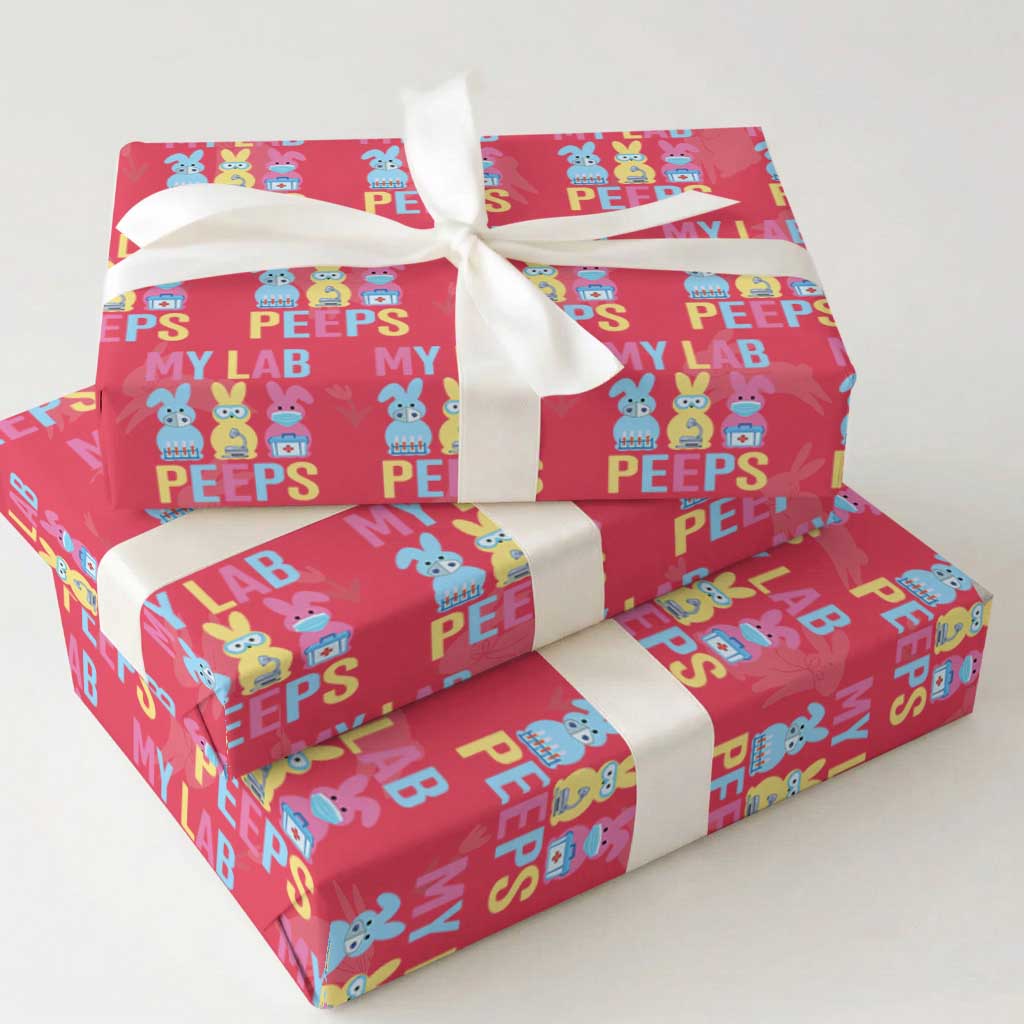 Easter Lab Tech Wrapping Paper Roll Cute Bunny My Lab Peeps TS10 Red Print Your Wear