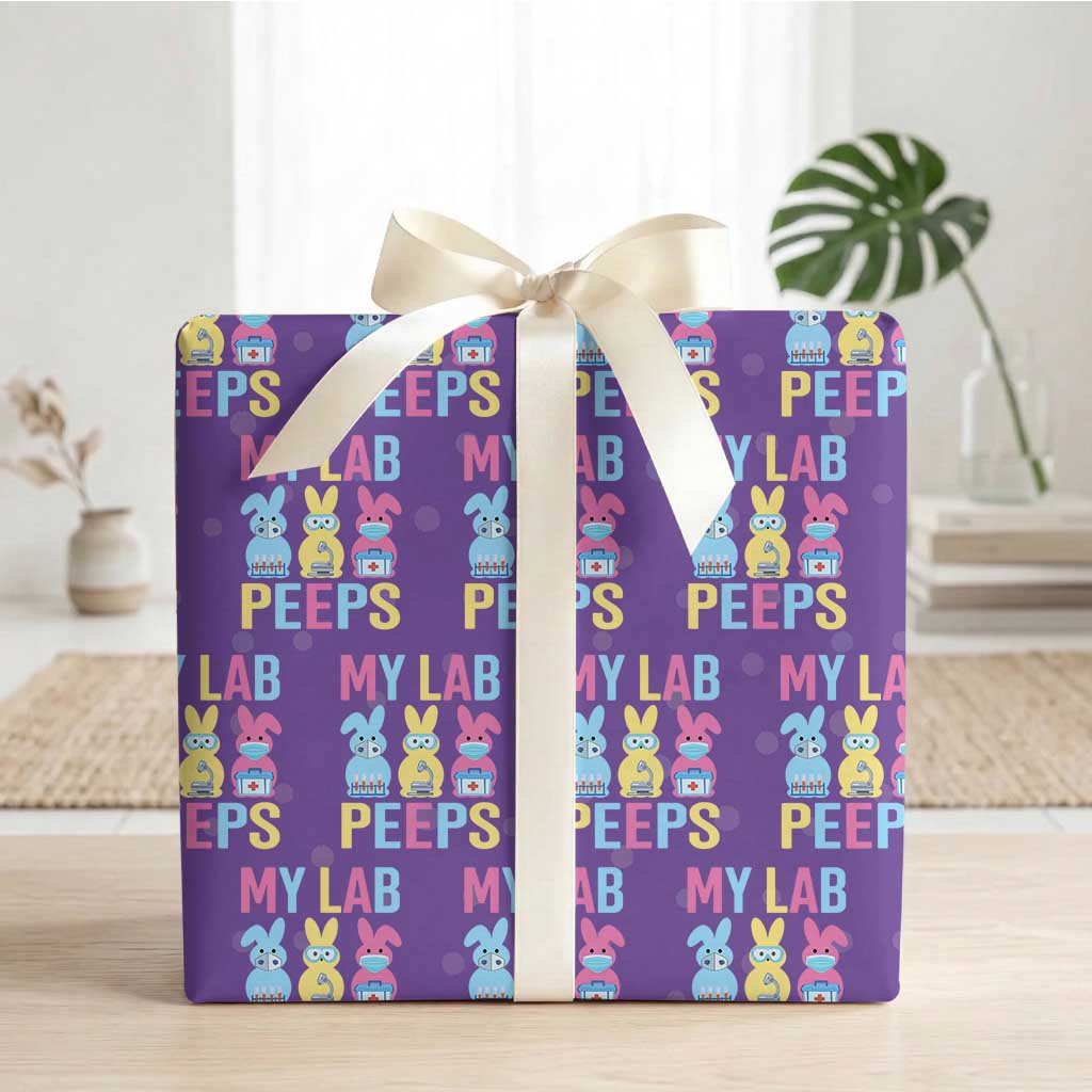 Easter Lab Tech Wrapping Paper Roll Cute Bunny My Lab Peeps TS10 Purple Print Your Wear