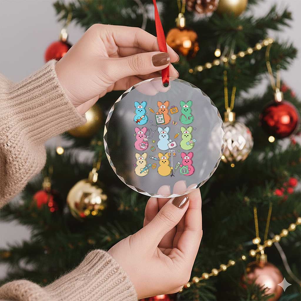 Easter Nurse Bunny Crystal Glass Ornament Funny Nursing Easter Spring Nurse Gift TS10 Print Your Wear