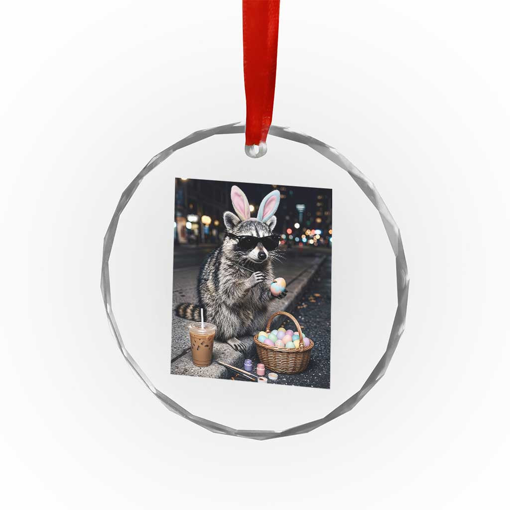 Easter Raccoon Iced Coffee Crystal Glass Ornament Funny Trash Panda Egg Painting TS14 Print Your Wear