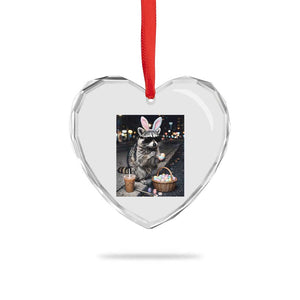 Easter Raccoon Iced Coffee Heart Crystal Glass Ornament Funny Trash Panda Egg Painting TS14 Print Your Wear