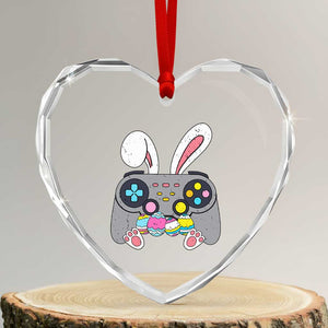 Easter Video Game Heart Crystal Glass Ornament Bunny Eggs Gaming Gamer TS10 Transparent Glass 3'' Heart Print Your Wear