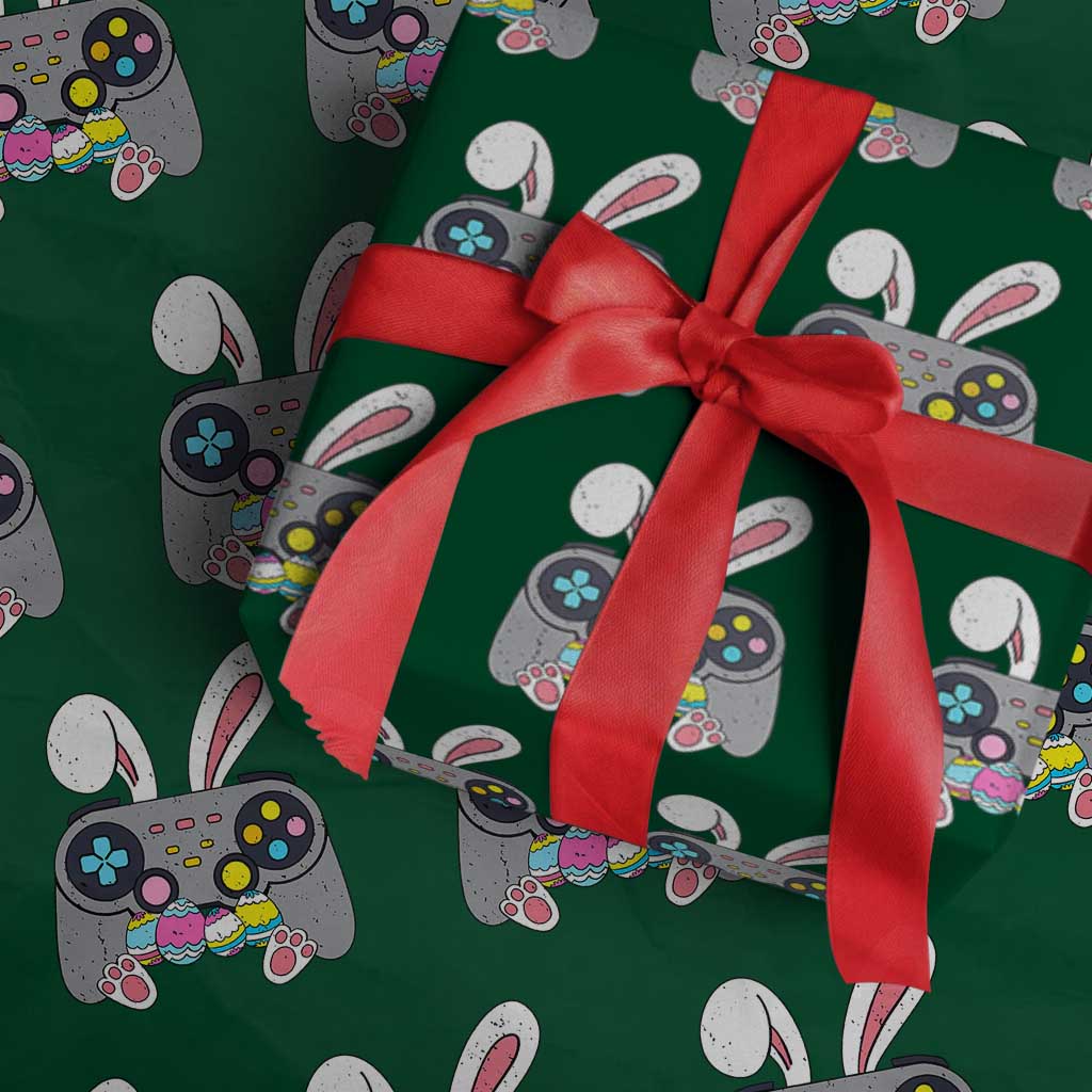 Easter Video Game Wrapping Paper Roll Bunny Eggs Gaming Gamer TS10 Green Print Your Wear