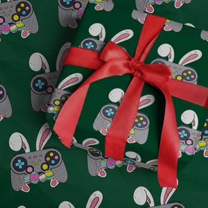 Easter Video Game Wrapping Paper Roll Bunny Eggs Gaming Gamer TS10 Green Print Your Wear