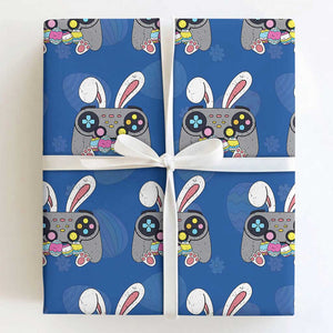 Easter Video Game Wrapping Paper Roll Bunny Eggs Gaming Gamer TS10 Royal Blue Print Your Wear