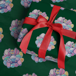 Easter Video Game Wrapping Paper Roll Cute Bunny Eggs Gaming Gamer TS10 Green Print Your Wear