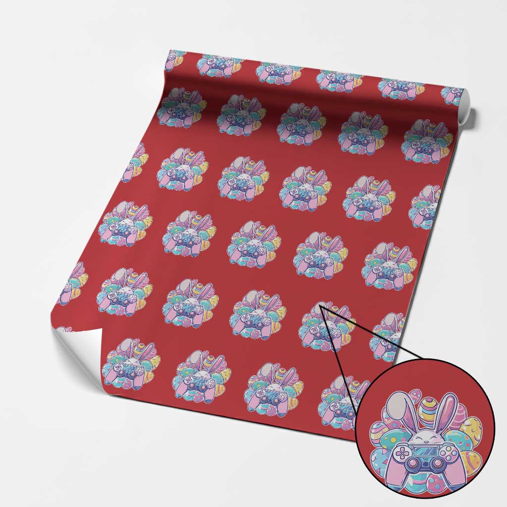 Easter Video Game Wrapping Paper Roll Cute Bunny Eggs Gaming Gamer TS10 Red Print Your Wear