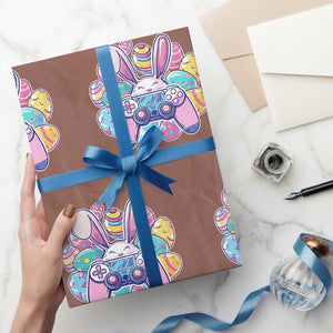 Easter Video Game Wrapping Paper Roll Cute Bunny Eggs Gaming Gamer TS10 Mocha Print Your Wear