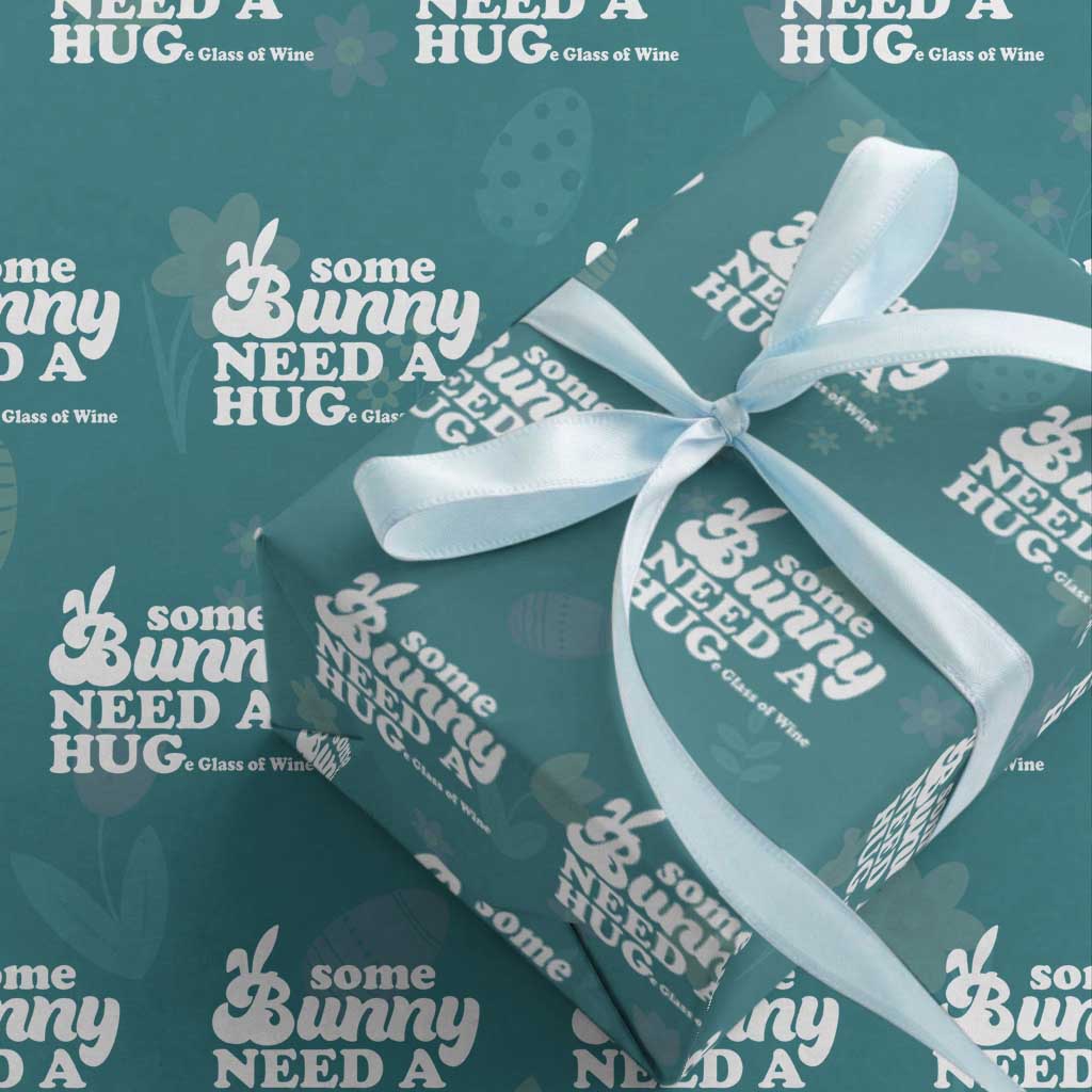 Easter Wrapping Paper Roll Funny Adult Humor Inappropriate Drinking Gift TS10 Teal Print Your Wear