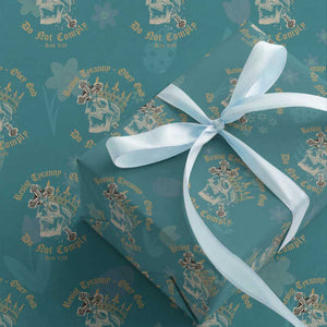 Eastern Orthodox Christian Wrapping Paper Roll Resist Tyranny Obey God Do Not Comply Skull TS11 Teal Print Your Wear