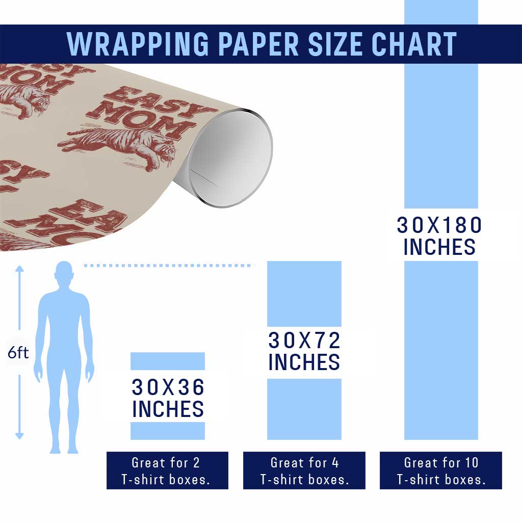 Easy Tiger Mom Wrapping Paper Roll Vintage Boho Distressed Aesthetic Mother's Day Gifts TS11 Print Your Wear