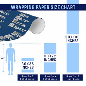 Eat Sleep Anime Repeat Wrapping Paper Roll Japan Otaku Manga Lover TS02 Print Your Wear