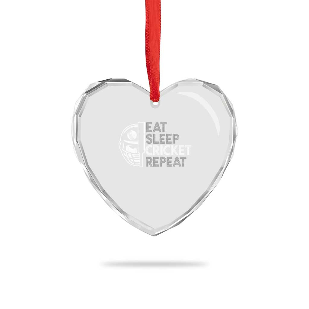 Eat Sleep Cricket Repeat Heart Crystal Glass Ornament Retro Vintage Cricket Gifts TS10 Print Your Wear