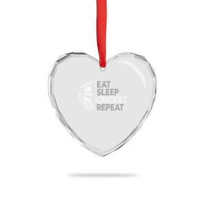 Eat Sleep Cricket Repeat Heart Crystal Glass Ornament Retro Vintage Cricket Gifts TS10 Print Your Wear