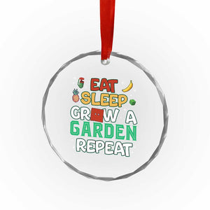 Eat Sleep Grow a Garden Repeat Crystal Glass Ornament Funny Gamer-Inspired Gardening Gift for Plant Lovers TS02 Print Your Wear