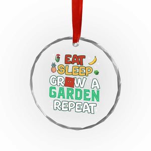 Eat Sleep Grow a Garden Repeat Crystal Glass Ornament Funny Gamer-Inspired Gardening Gift for Plant Lovers TS02 Print Your Wear