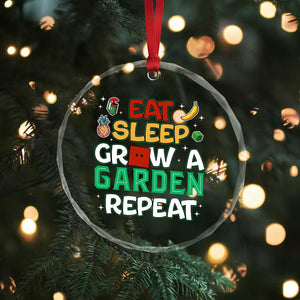Eat Sleep Grow a Garden Repeat Crystal Glass Ornament Funny Gamer-Inspired Gardening Gift for Plant Lovers TS02 Print Your Wear