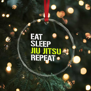 Eat Sleep Jiu Jitsu Repeat Crystal Glass Ornament Cool JiuJitsu BJJ TS10 Print Your Wear