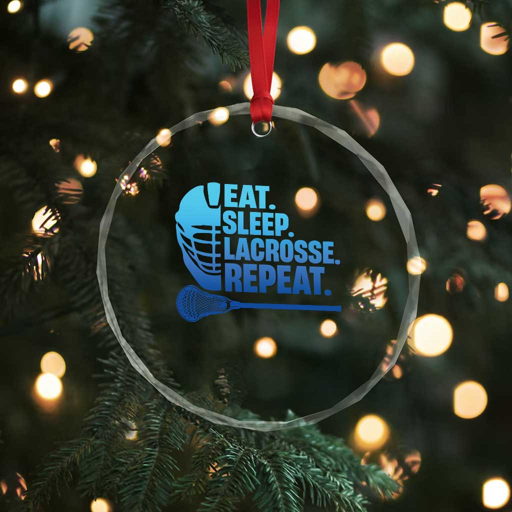 Eat Sleep Lacrosse Repeat Crystal Glass Ornament Funny Lax Lover Player TS10 Print Your Wear