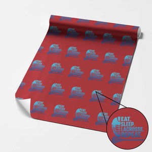Eat Sleep Lacrosse Repeat Wrapping Paper Roll Funny Lax Lover Player TS10 Red Print Your Wear