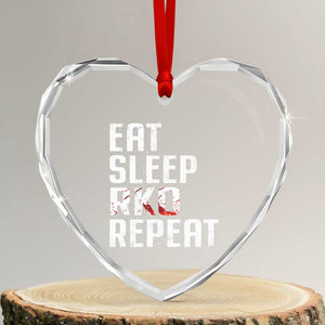 Eat Sleep RKO Repeat Heart Crystal Glass Ornament Blood Stained TS11 Transparent Glass 3'' Heart Print Your Wear