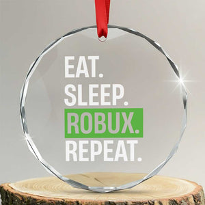Eat Sleep Roblox Repeat Crystal Glass Ornament Funny Video Game Lovers Gamers
