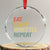 Eat Sleep Wrestle Repeat Crystal Glass Ornament Cool Wrestling TS10 Transparent Glass 3'' Circle Print Your Wear