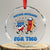 Eating Hotdogs for Two Crystal Glass Ornament Cute Pregnancy Announcement Patriotic 4th Of July - Print Your Wear