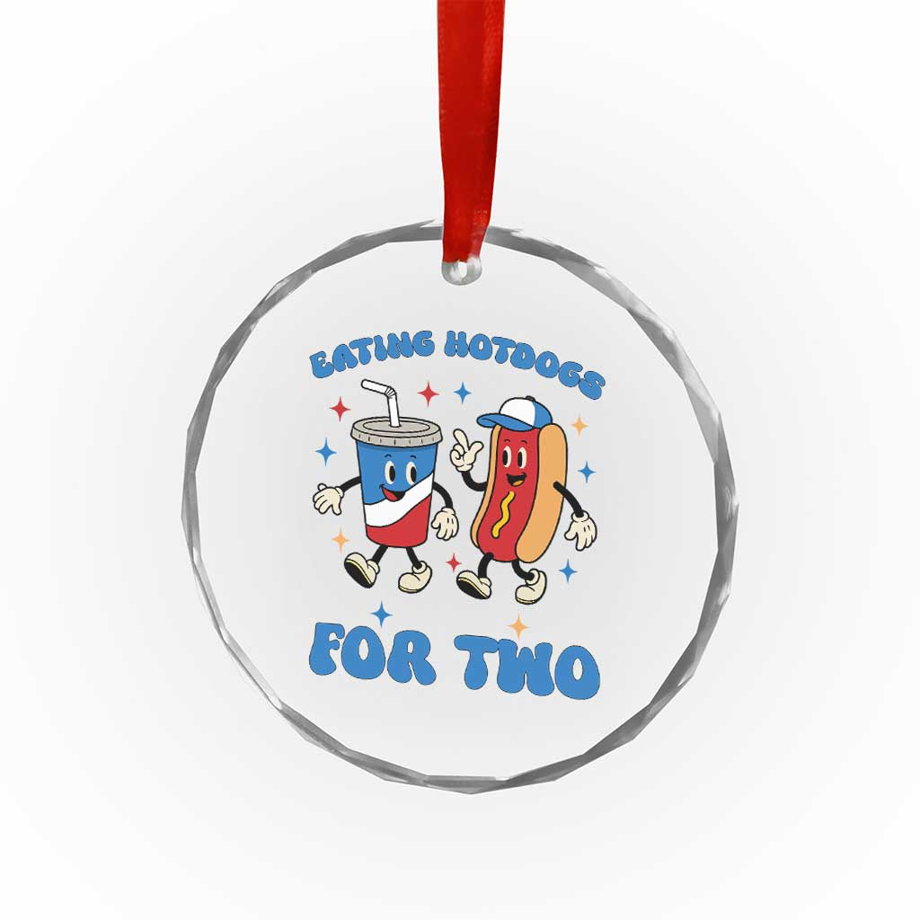 Eating Hotdogs for Two Crystal Glass Ornament Cute Pregnancy Announcement Patriotic 4th Of July TS02 Print Your Wear