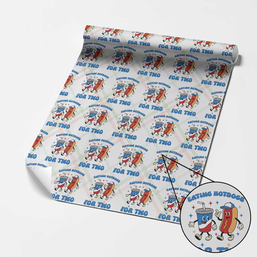 Eating Hotdogs for Two Wrapping Paper Roll Cute Pregnancy Announcement Patriotic 4th Of July TS02 Christmas Plaid Print Your Wear